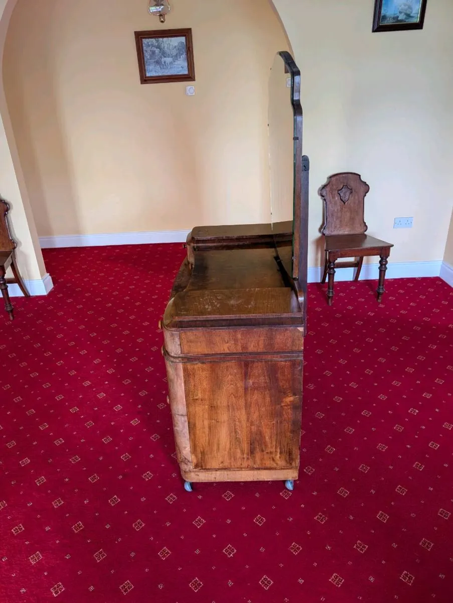 Art deco walnut wardrobe and dresser - Image 2
