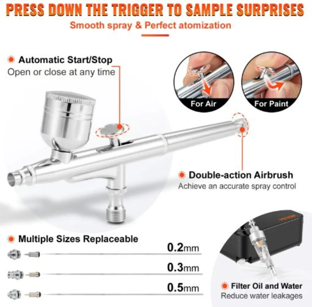 Airbrush Kit,Portable Airbrush Set with Compressor - Image 2