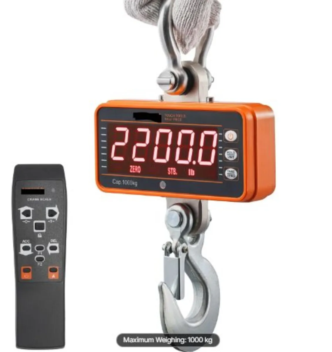 Digital Crane Scale, 2200 lbs/1000 kg, Industrial - Image 1