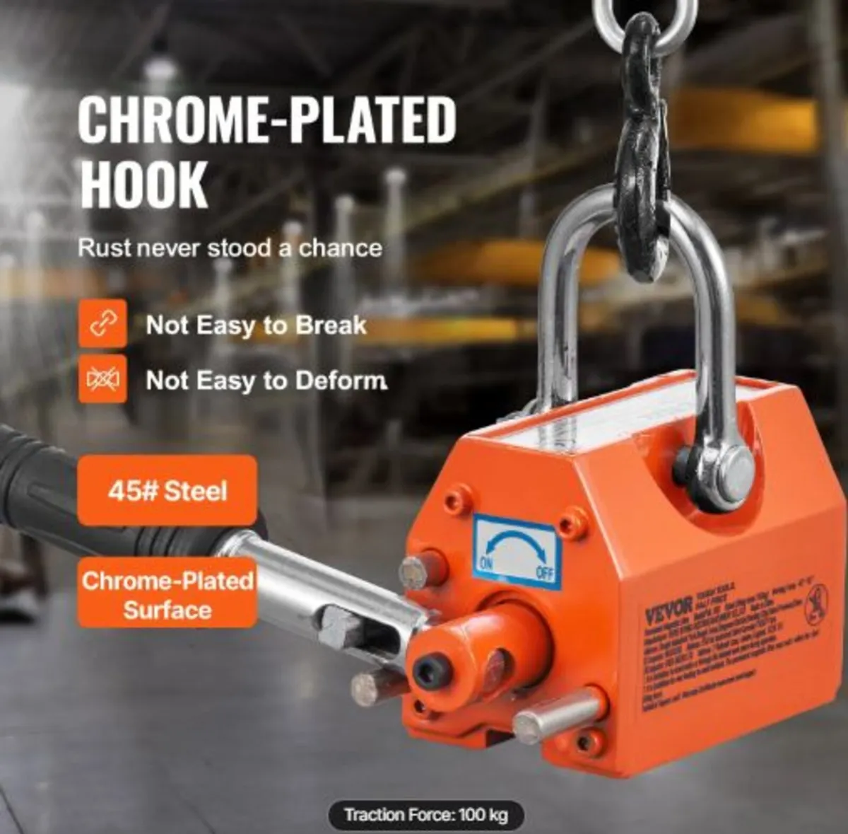 Magnetic Lifter, 220 lbs/100 kg Pulling Capacity, - Image 2