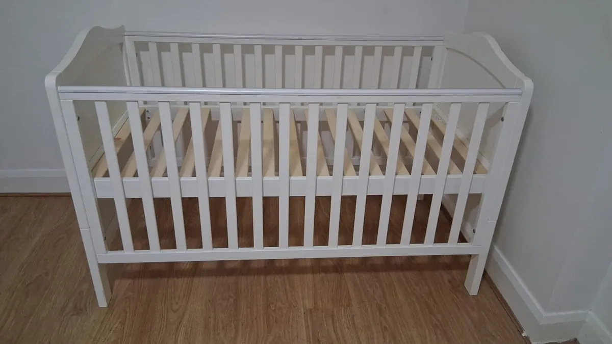 Cot bed with mattress and baby monitor - Image 3