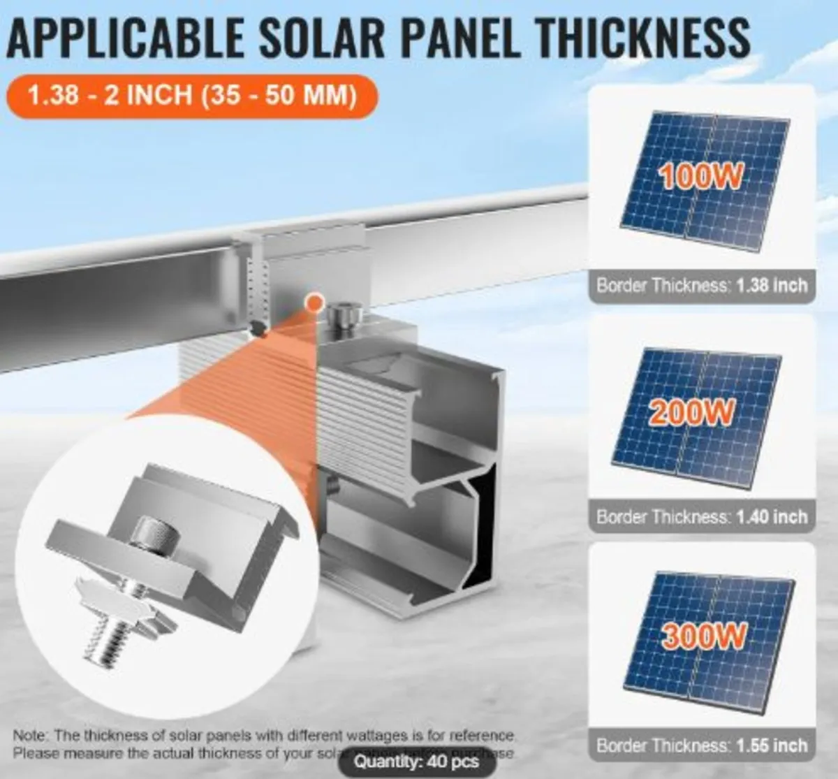 Solar Panel Z Mounting Brackets,35-50mm Adjustable - Image 2