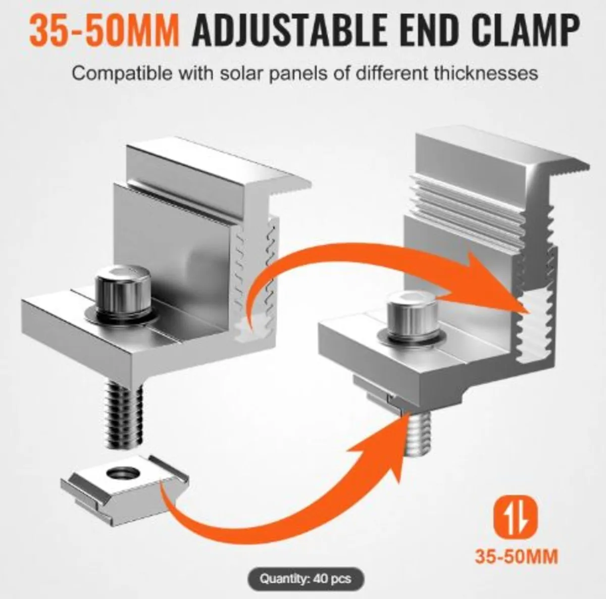 Solar Panel Z Mounting Brackets,35-50mm Adjustable - Image 3