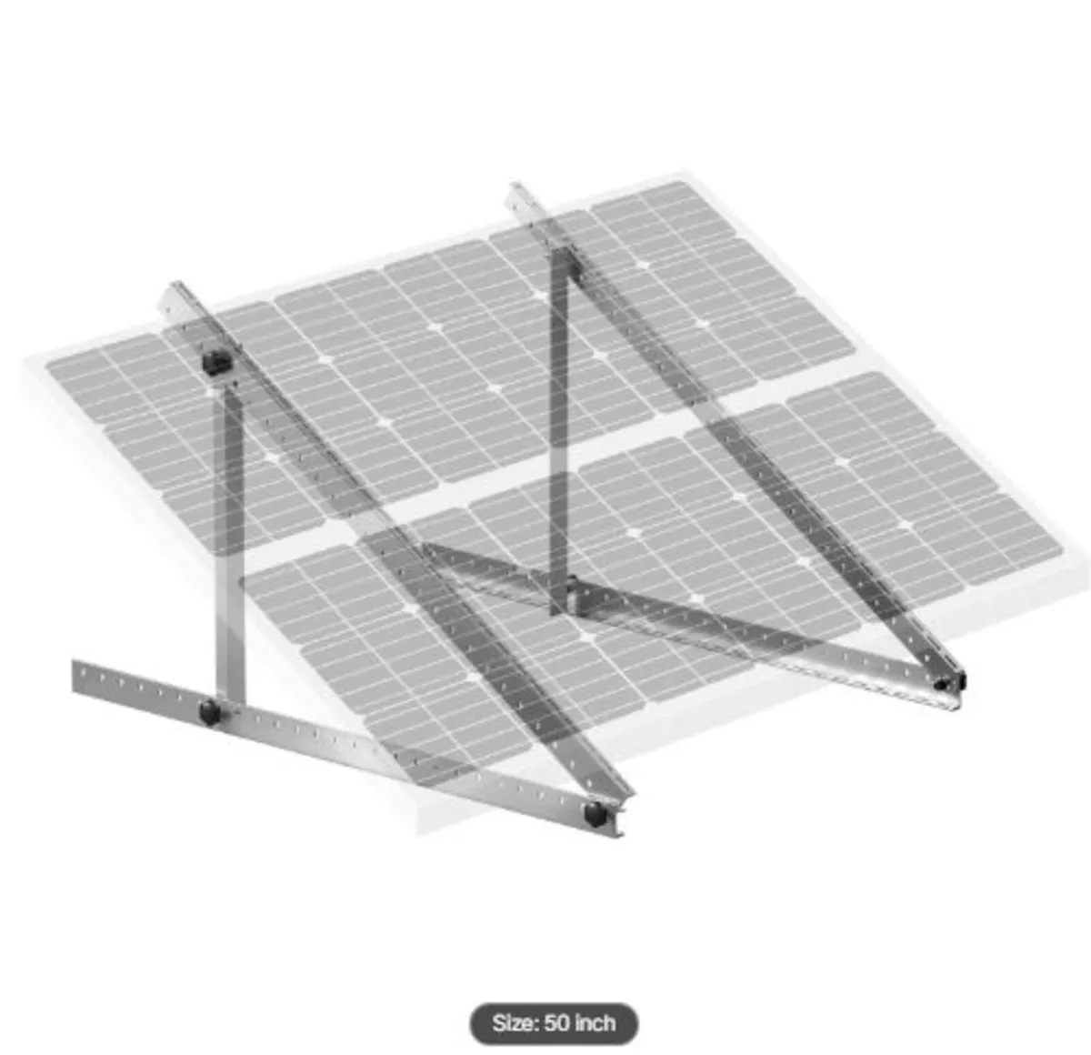 50-Inch Solar Panel Mounting Brackets, 0 to 90° - Image 1