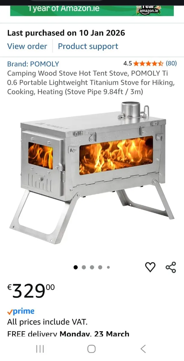 Tent & Stove & Fire Mat, Brand New. - Image 2