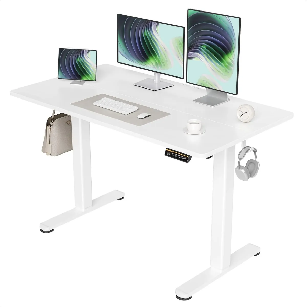 Electric Standing Desk, Adjust Height White 120x60 - Image 1