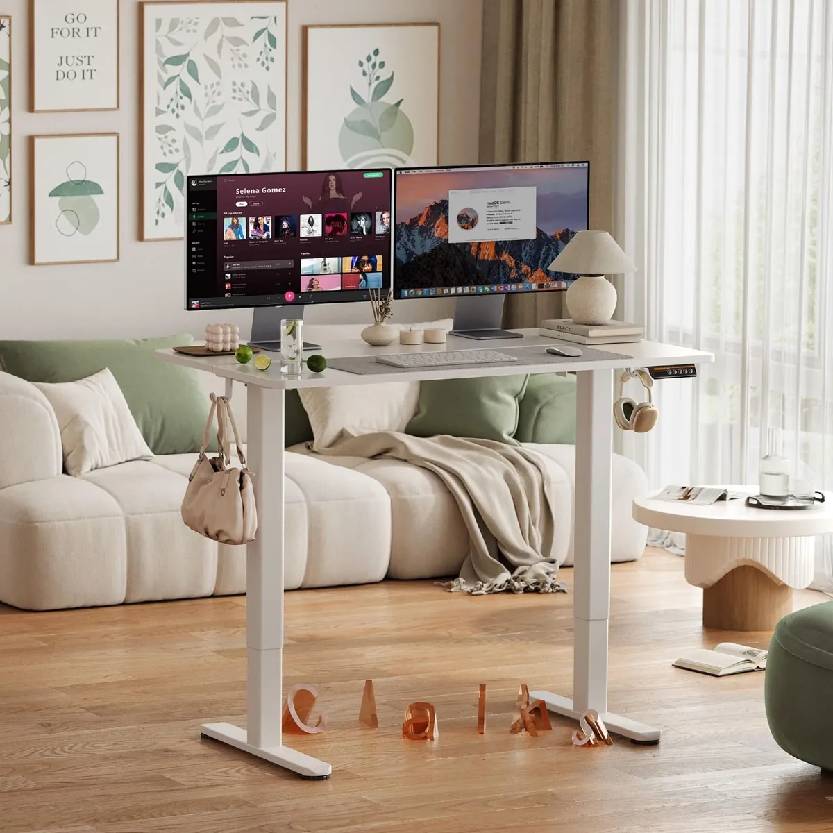 Electric Standing Desk, Adjust Height White 120x60 - Image 2