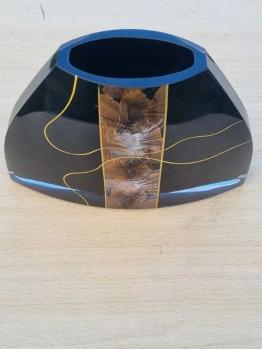 Modern Scandinavian flat black glass vase - Image 4