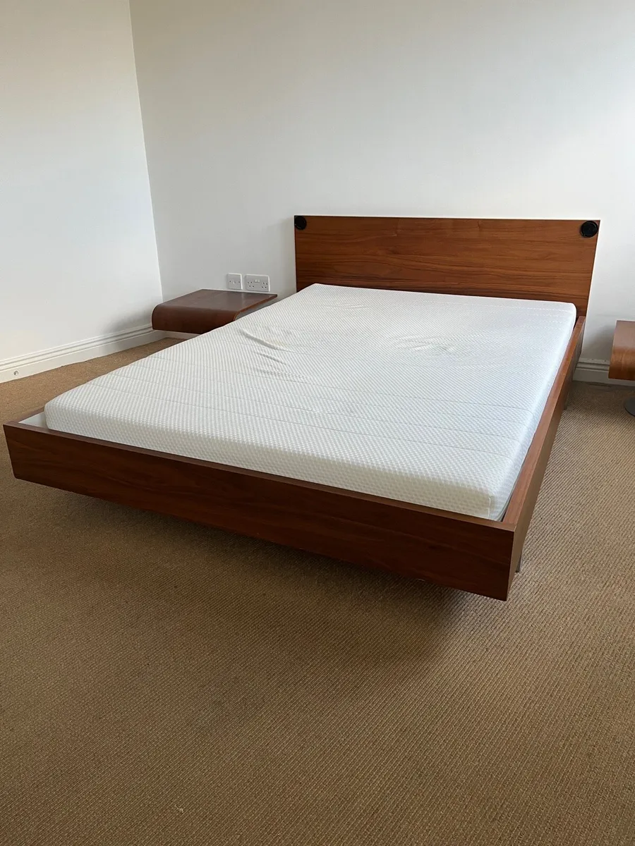 Double Bed Frame (free mattress and side tables) - Image 1