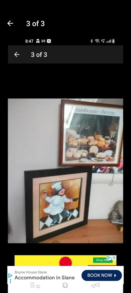 kitchen cafe pictures with glass and mahogany fram - Image 3