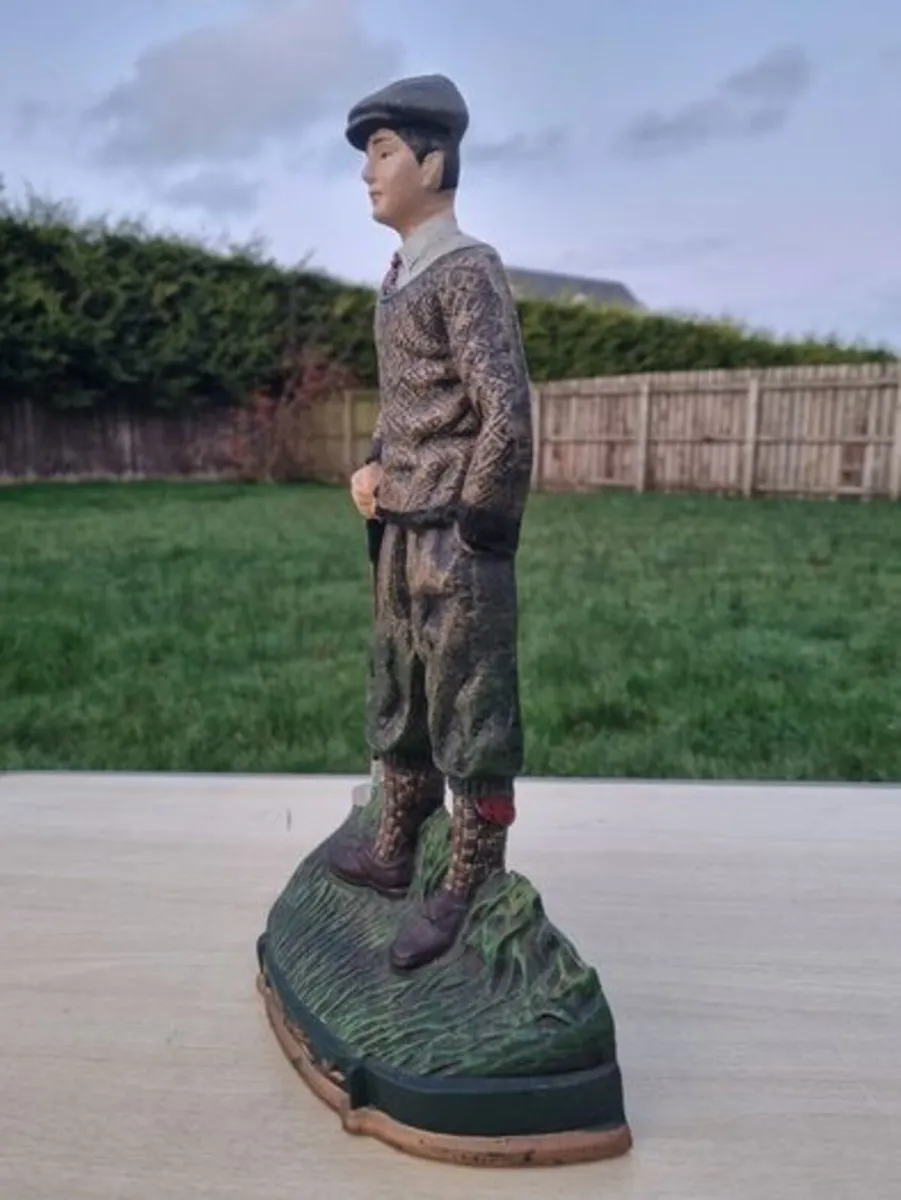 Vintage Large Cast Iron Golfer Door Stop - Image 2