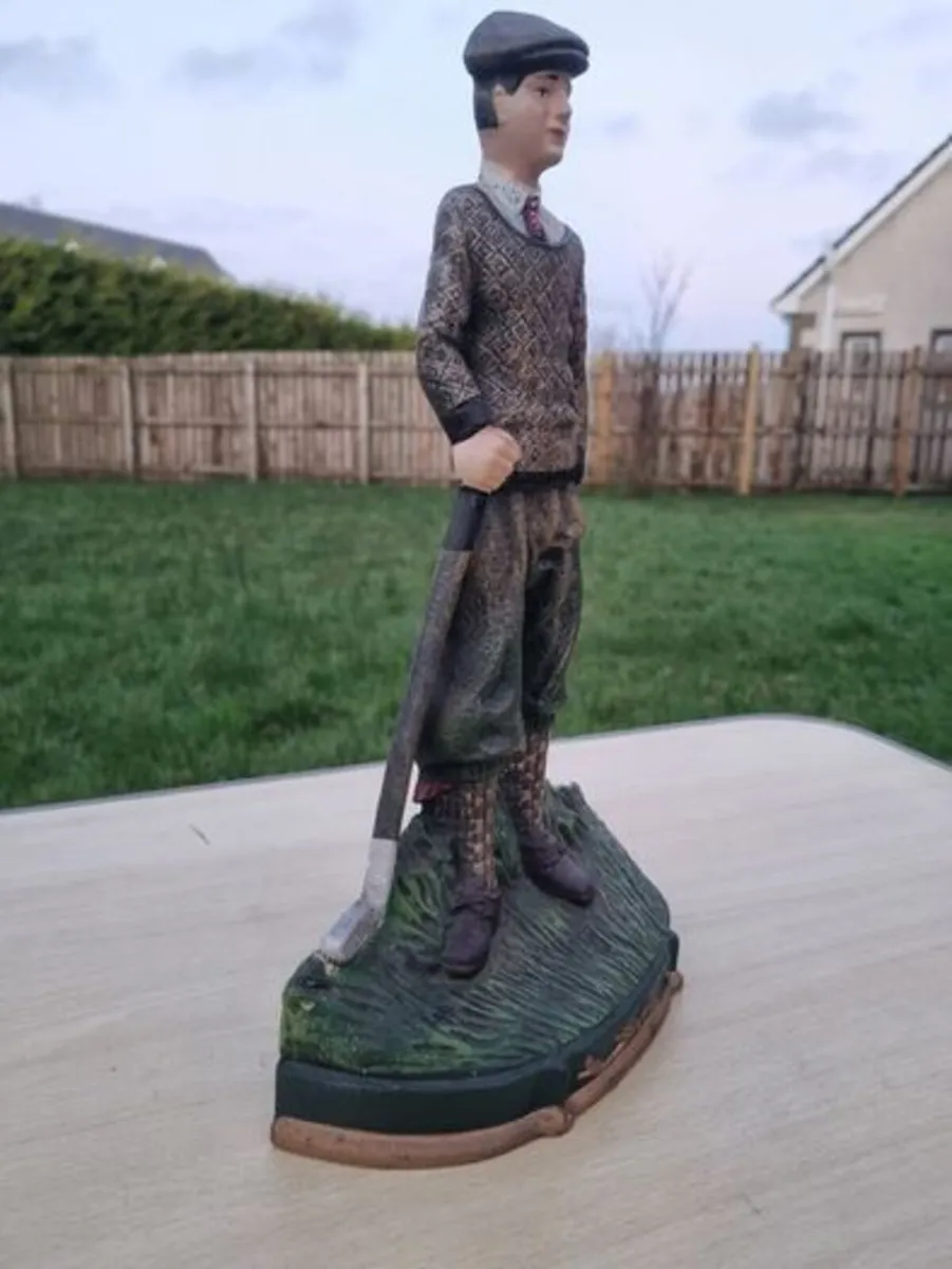 Vintage Large Cast Iron Golfer Door Stop - Image 3