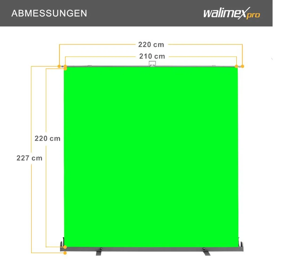Professional pull-up Green screen 210 x 220 cm - Image 1