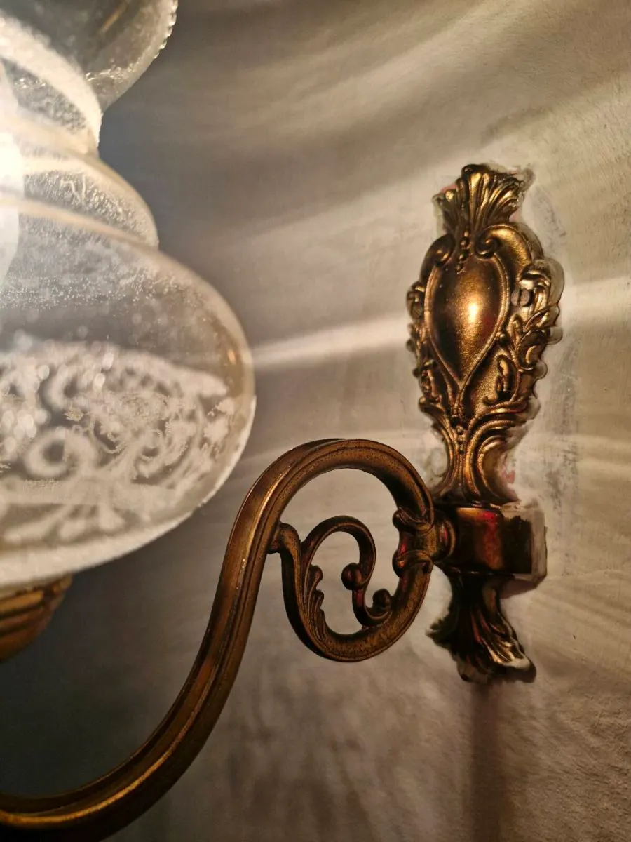 Brass Wall Sconces and matching Ceiling Light - Image 4
