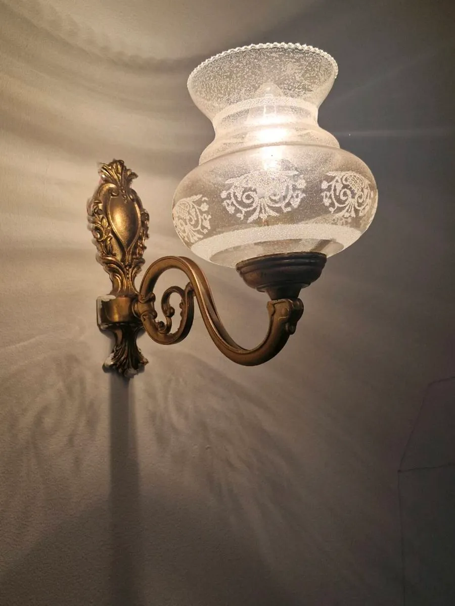 Brass Wall Sconces and matching Ceiling Light - Image 1