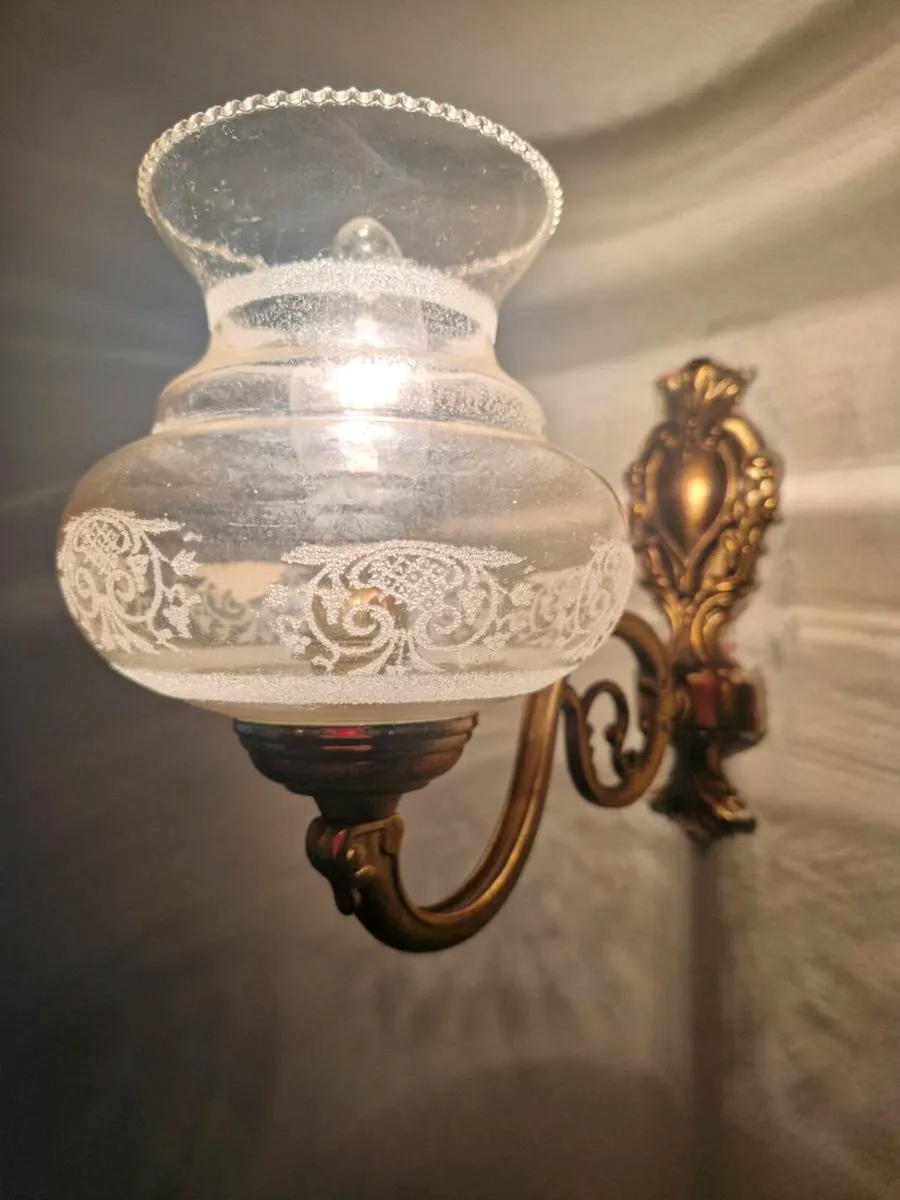 Brass Wall Sconces and matching Ceiling Light - Image 3