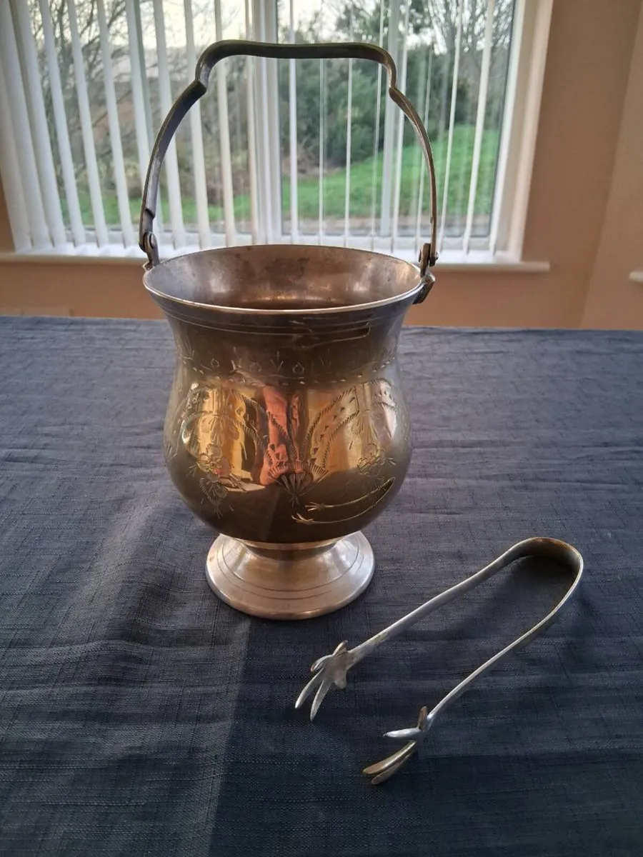 Silver Plated Ice Bucket & Tong's - Image 2