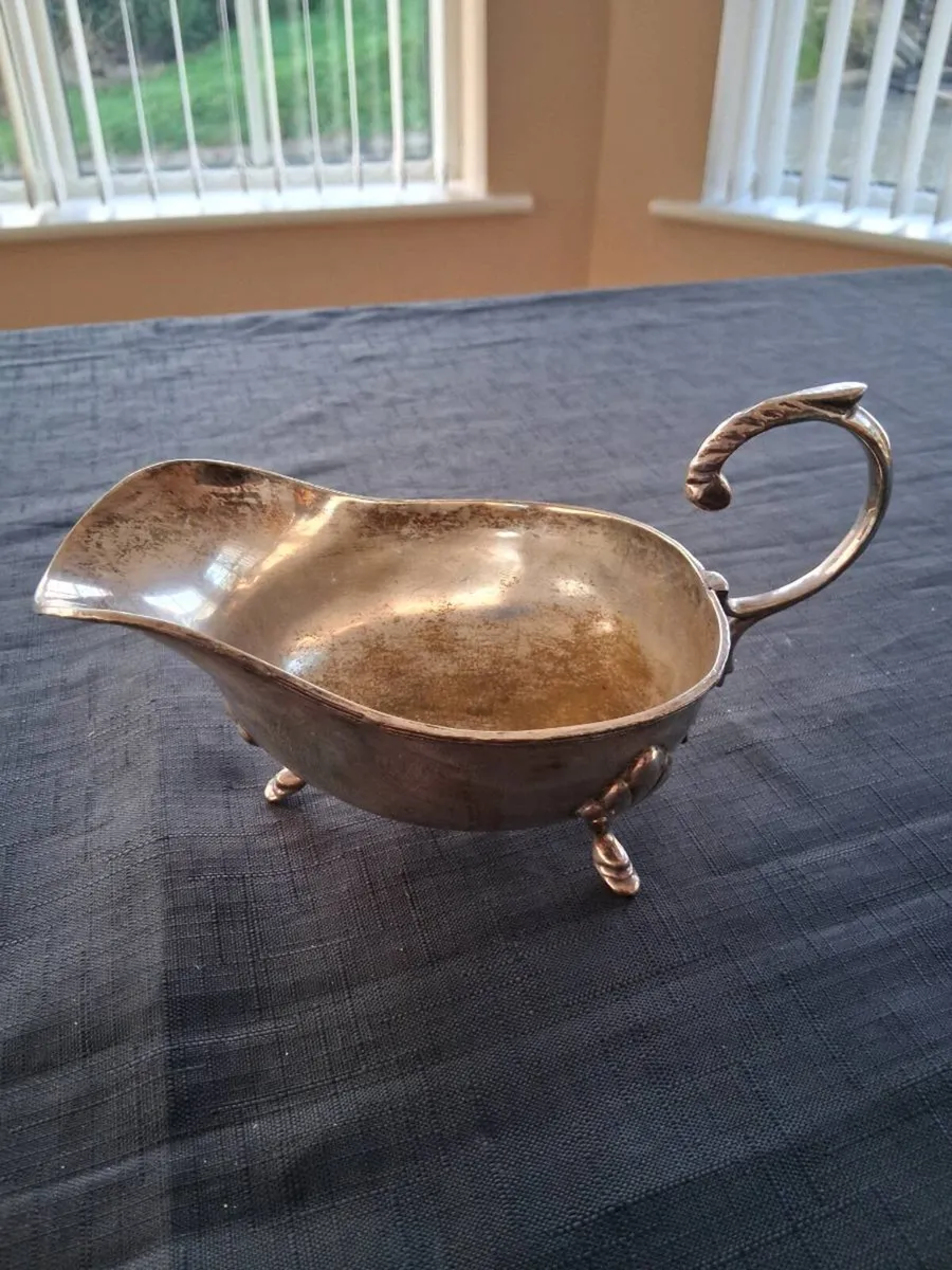 Large Silver Plated Gravy Boat - Image 1