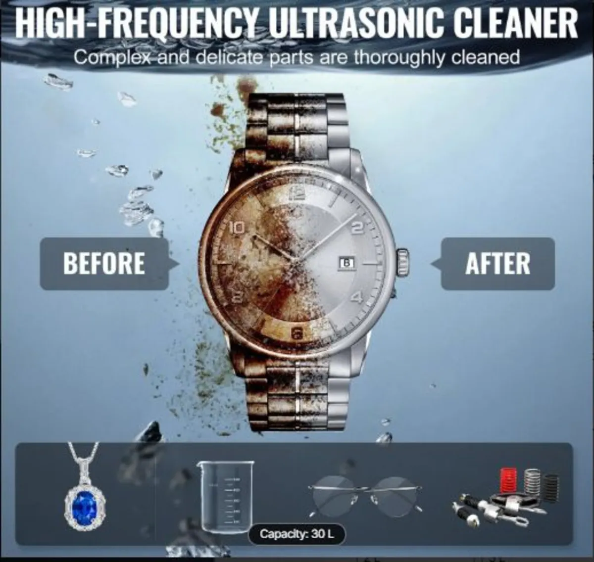 30L Sonic Cleaner, 600W Digital Ultrasonic - Image 2