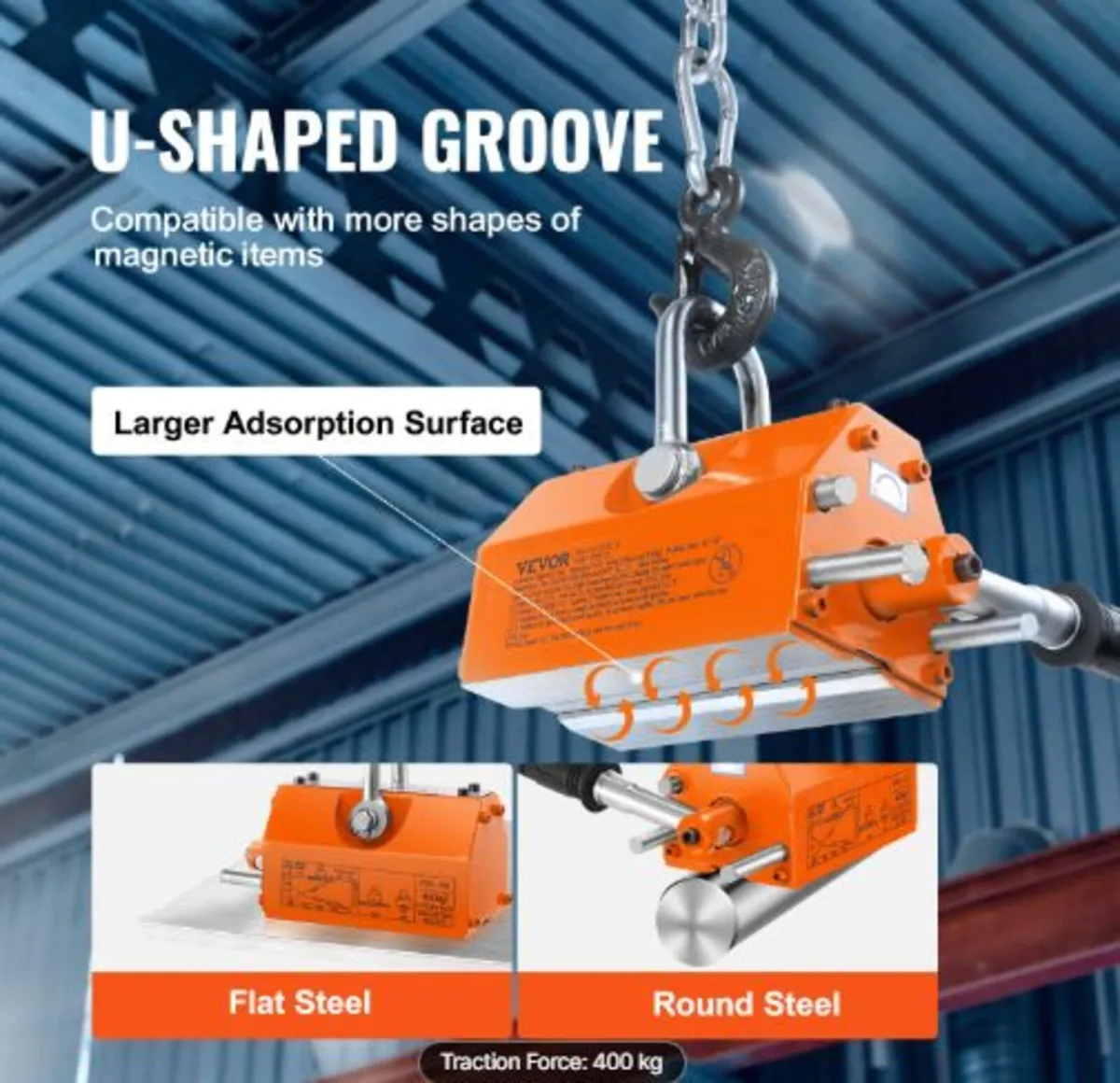 Magnetic Lifter, 880 lbs/400 kg Pulling Capacity, - Image 4