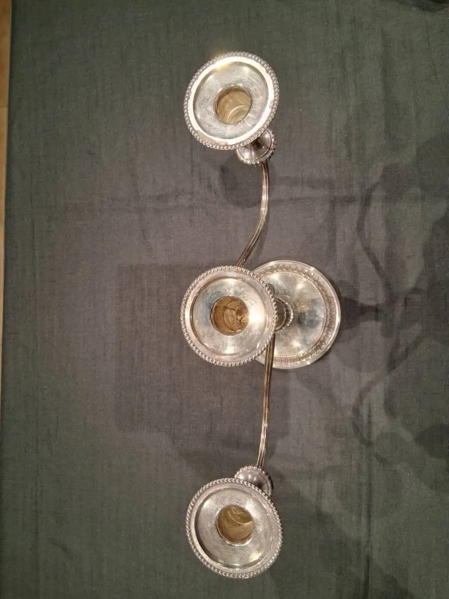 Silver Plated Trio Candle Holder - Image 3