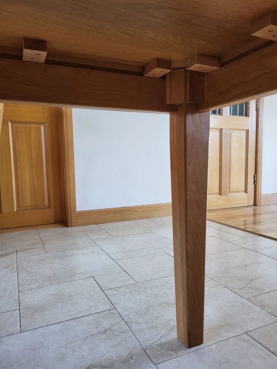 Solid Oak Dining Table and 6 Chairs - Image 2