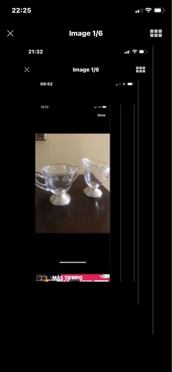 Antique Silver Weighted Milk & Sugar Bowls - Image 1