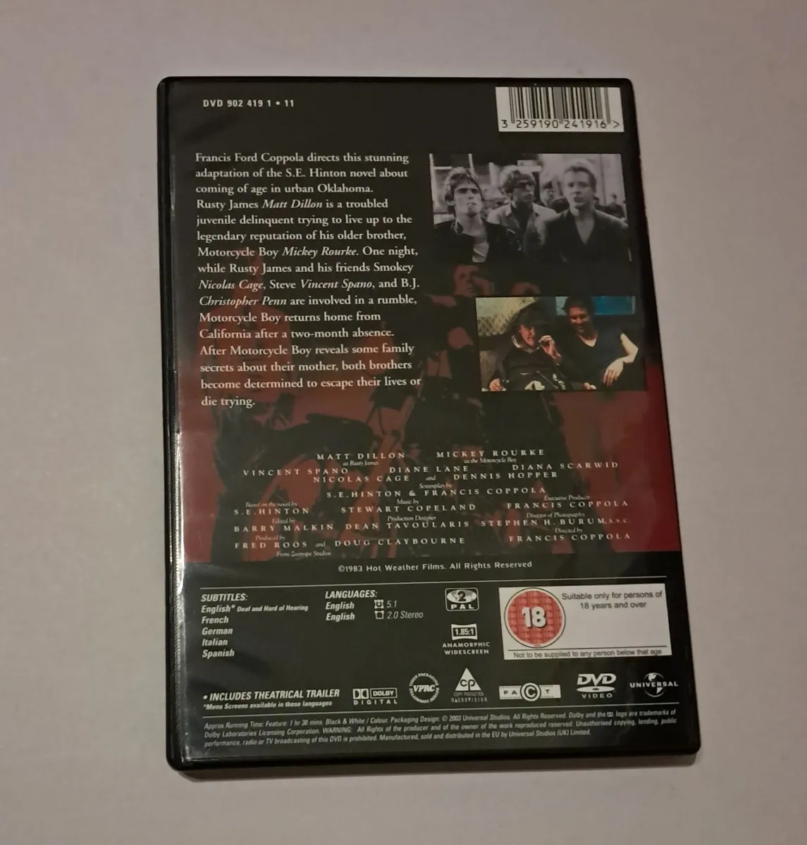 Rumble Fish DVD - great condition - Image 2