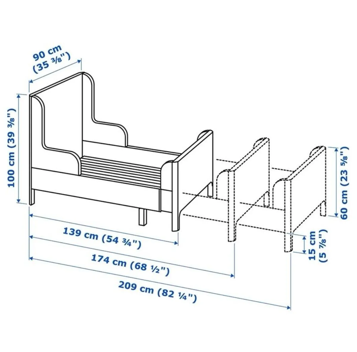 IKEA Busunge Extendable Bed and Husvika Mattress - Image 4