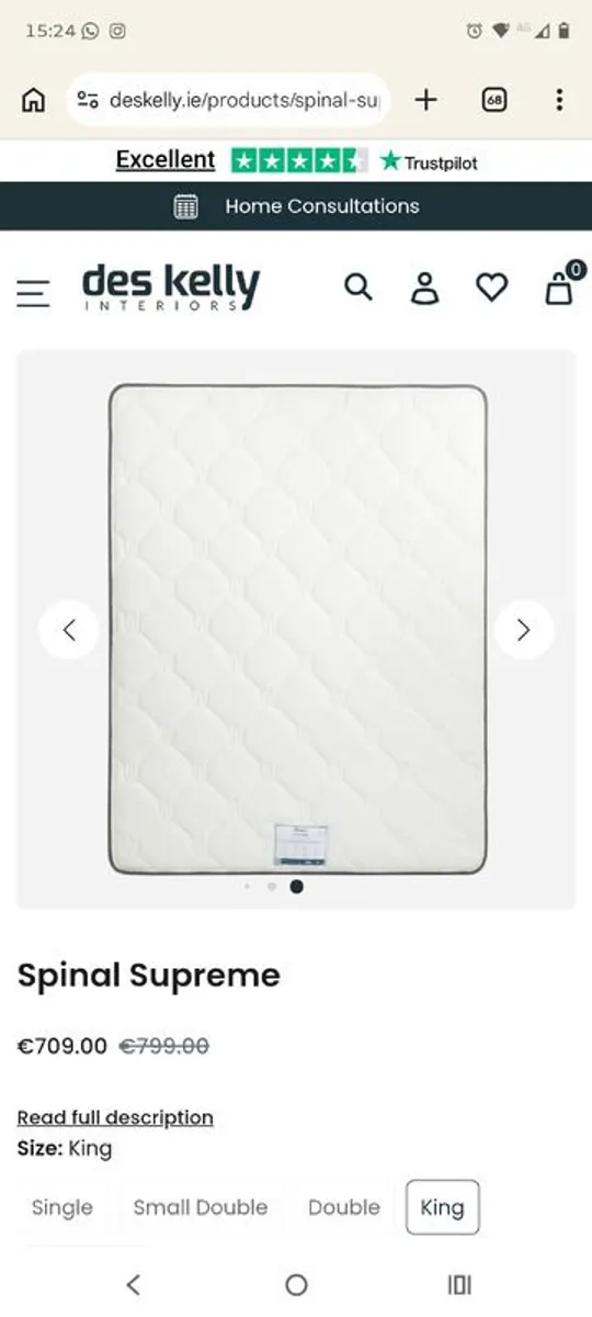 Spinal Supreme mattress Respa King size NEW - Image 2