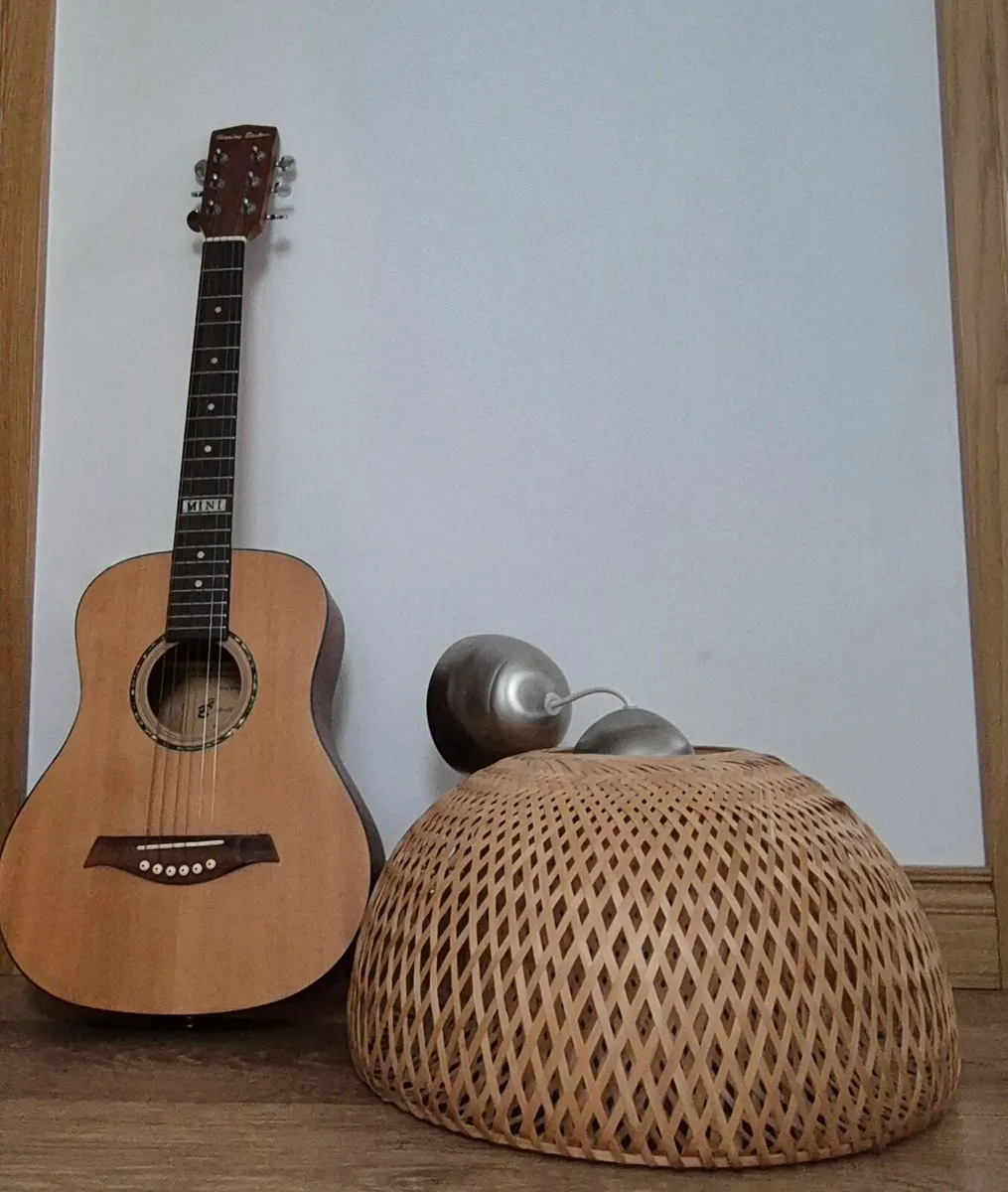 Guitar, lamp shade Ikea