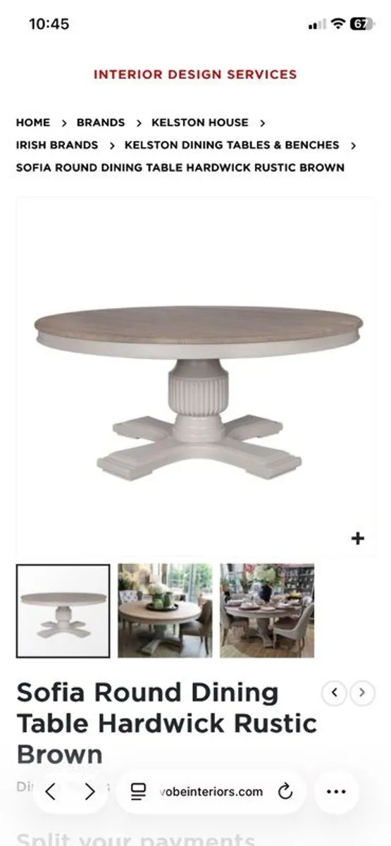 round solid wood table and 6 chairs - Image 3