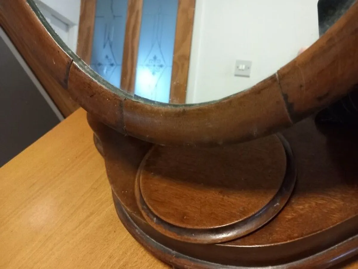Antique Style Wood Framed Dressing Table Mirror - Image 4