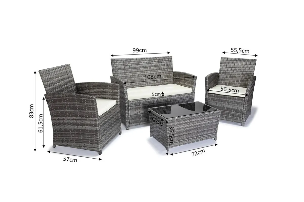 Lakeside 4 Seater Garden Furniture Set with Table - Image 4