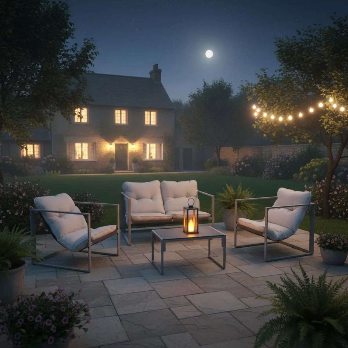 Roma 4 Piece Garden Furniture Set Sofa, 2 Chairs - Image 1