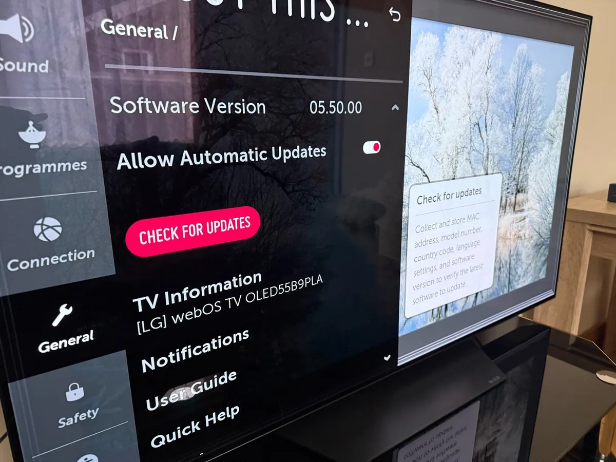 LG 55” OLED TV (OLED55B9PLA) - Image 1