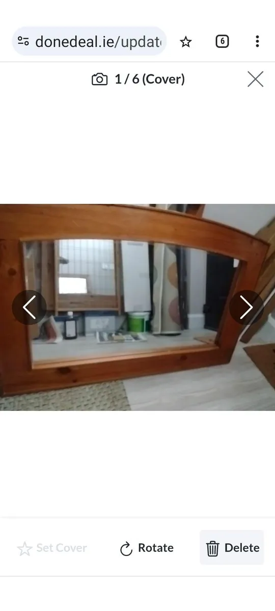 Large heavy Oak mantle/wall mirror - Image 4