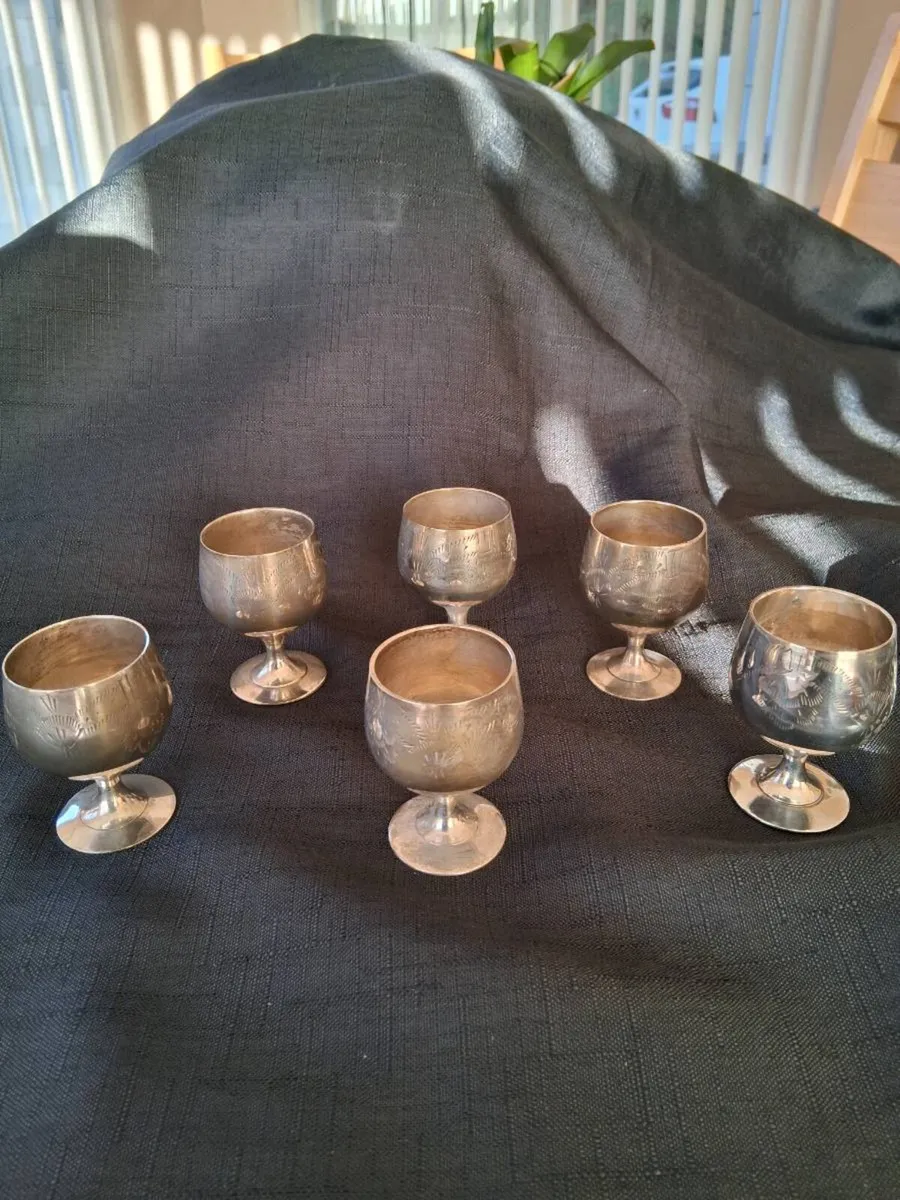 6 Small Silver Plated Goblet's