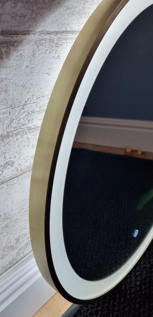 LED Bathroom Mirror Gold Demister Touch Bright - Image 4