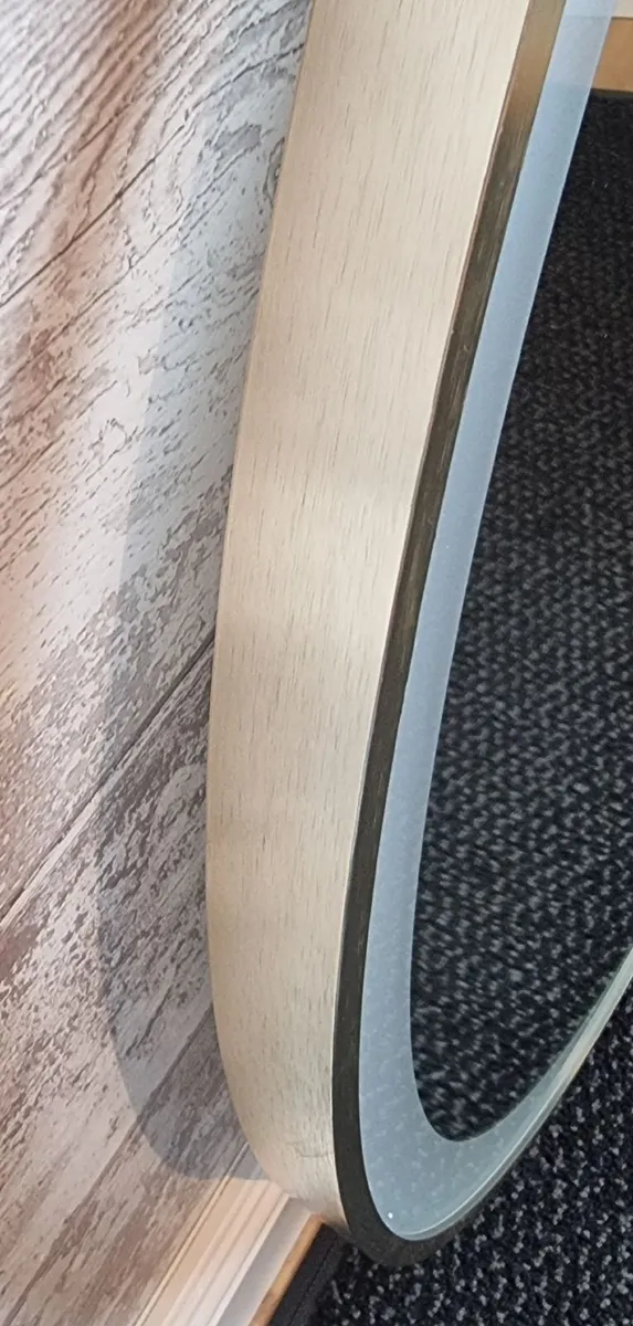 LED Bathroom Mirror Gold Frame 80x80cm - Image 4