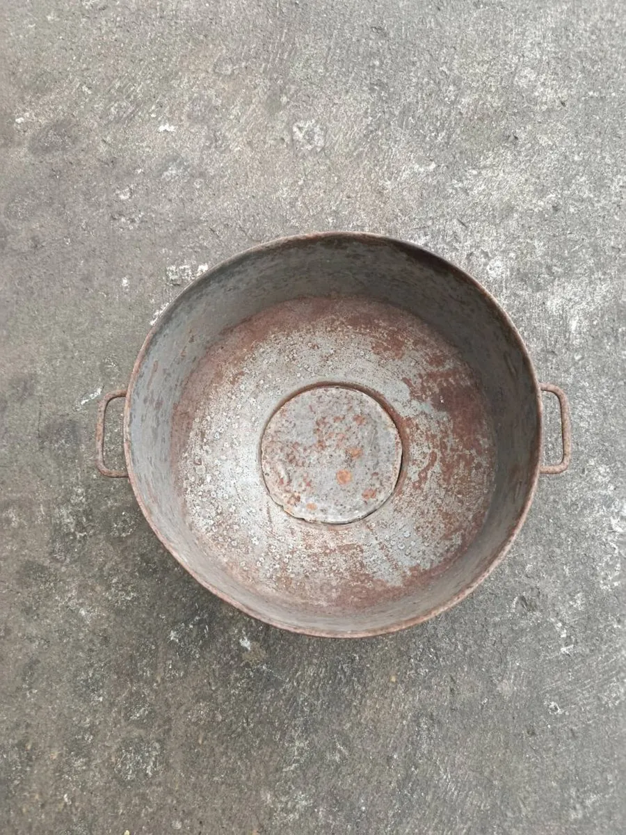 Vintage stainless steel milk strainer - Image 1