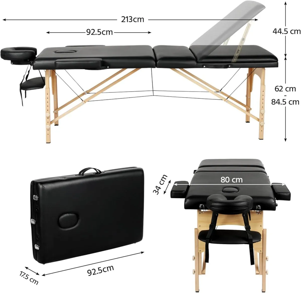 Massage Table 3 Zones Height-Adjustable - Image 3