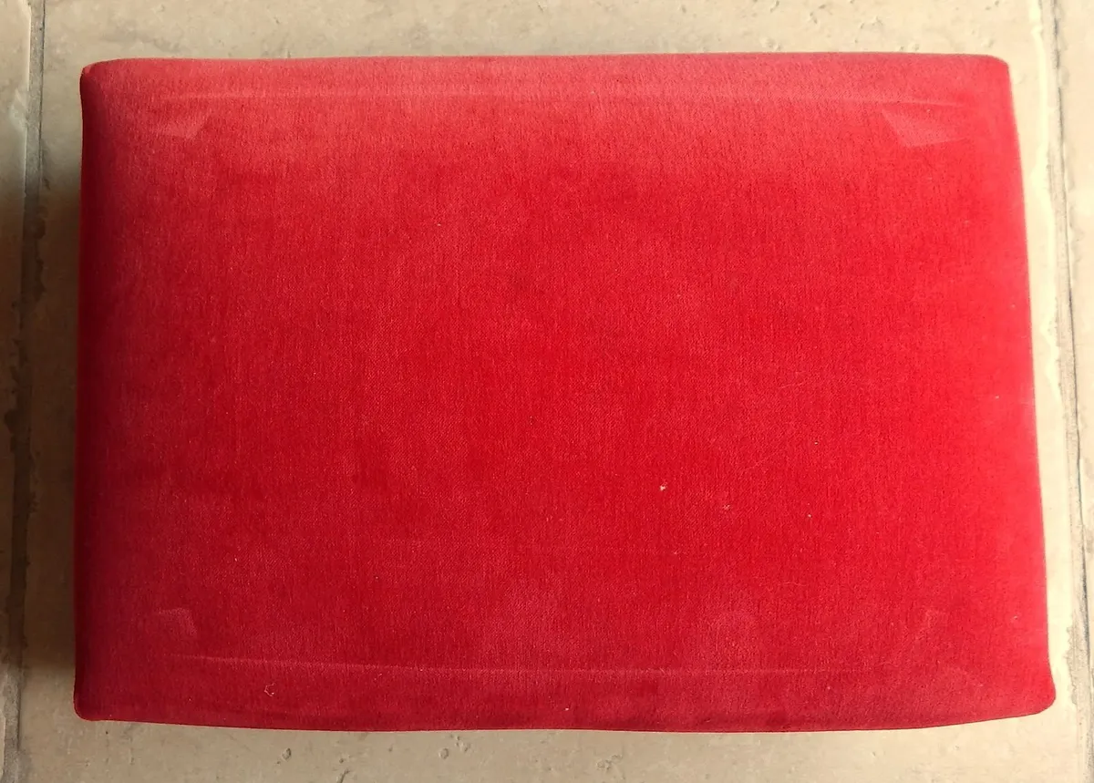 Low Upholstered Velvet Covered Footstool - Image 3