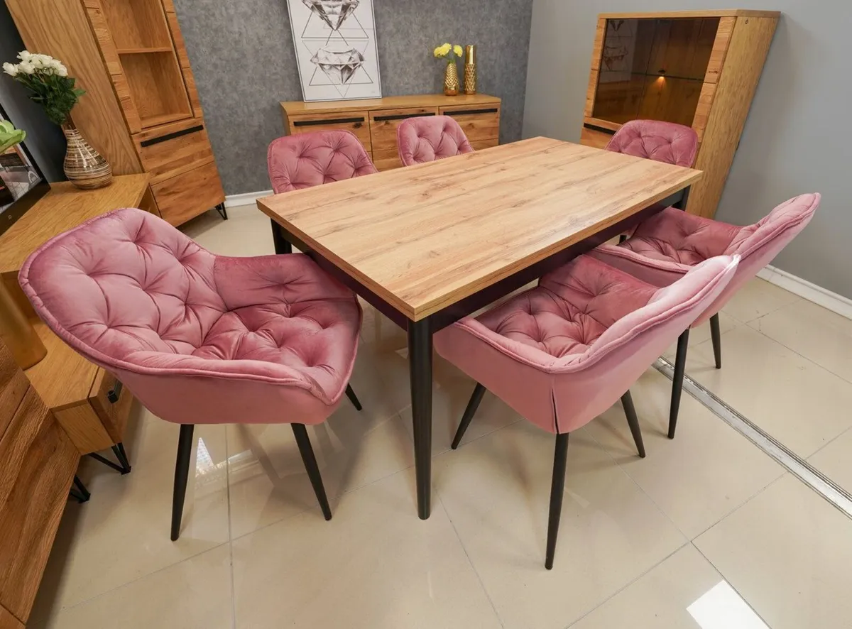 Vitos Pink Velvet Armchair - Image 2