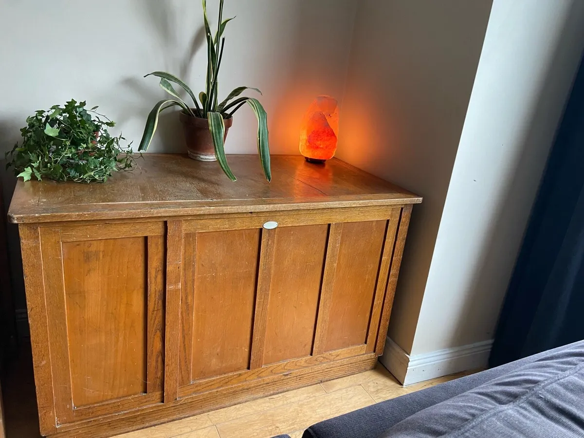 Vintage Single pedestal oak desk - Image 2