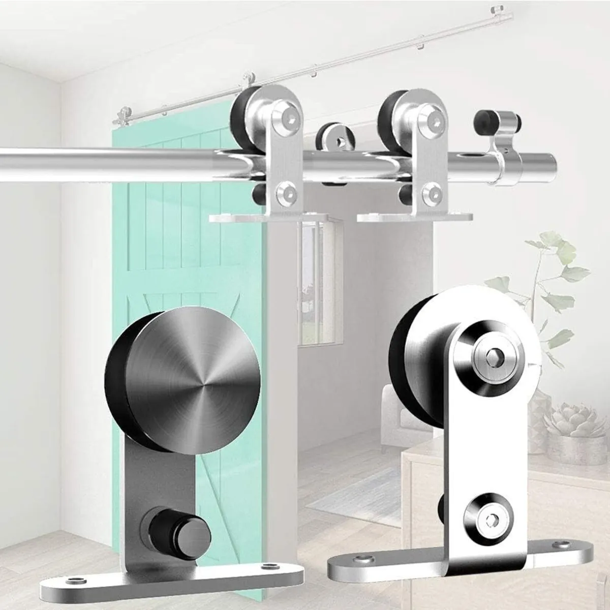 Sliding Door Kit with Hanging Rail 167CM / 5.5 FT - Image 4