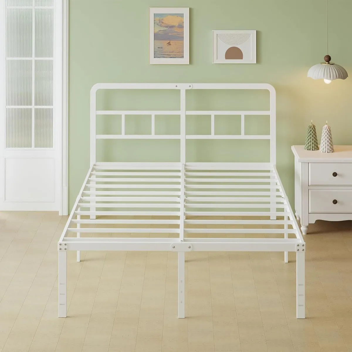 Small Double Bed Frame with Curved Headboard - Image 3