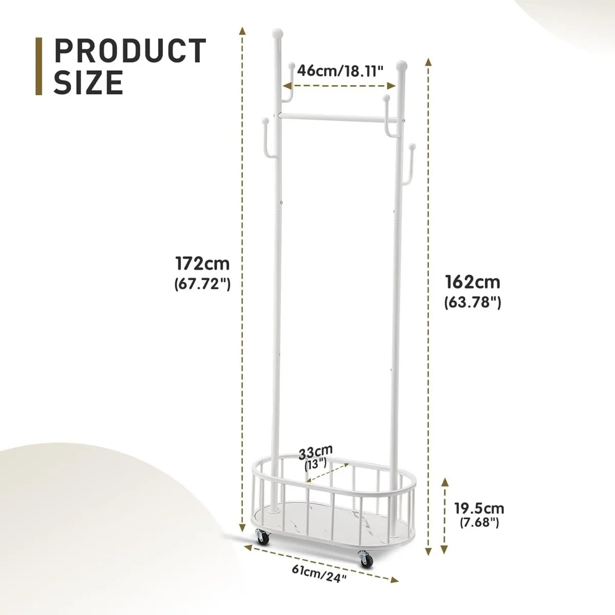Small Clothing Rack with Wheels - Rolling Garment - Image 2