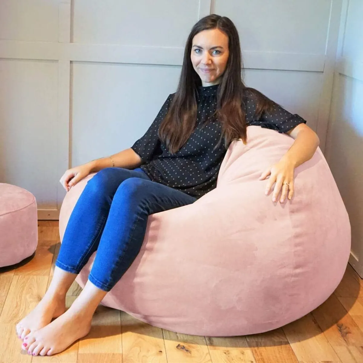 Velvet Slouchbag Bean Bag - Luxury Plush Living - Image 2