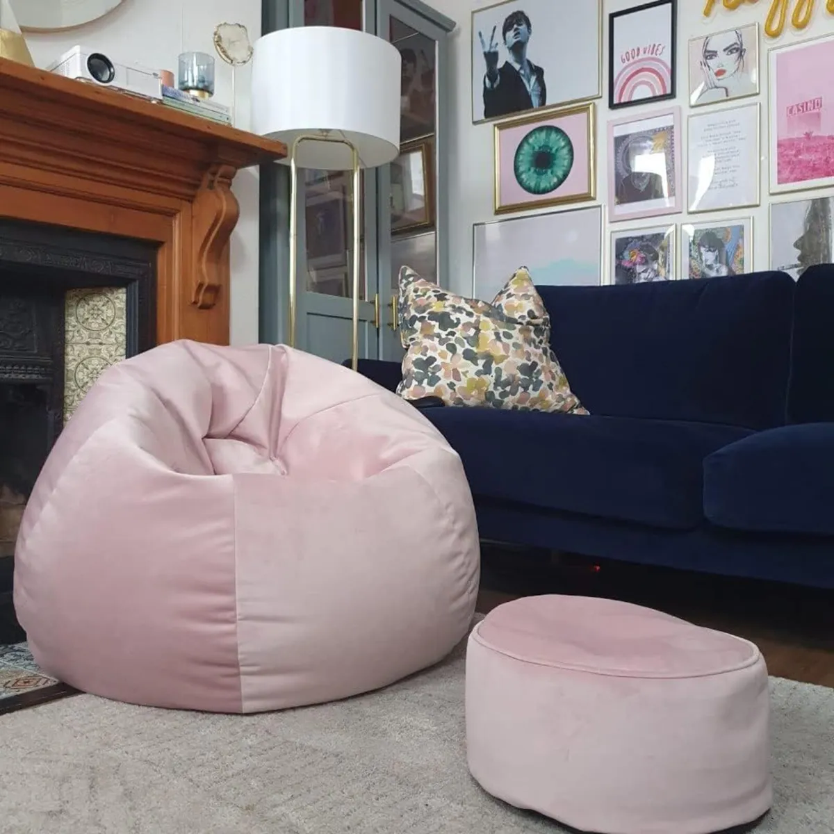 Velvet Slouchbag Bean Bag - Luxury Plush Living - Image 3